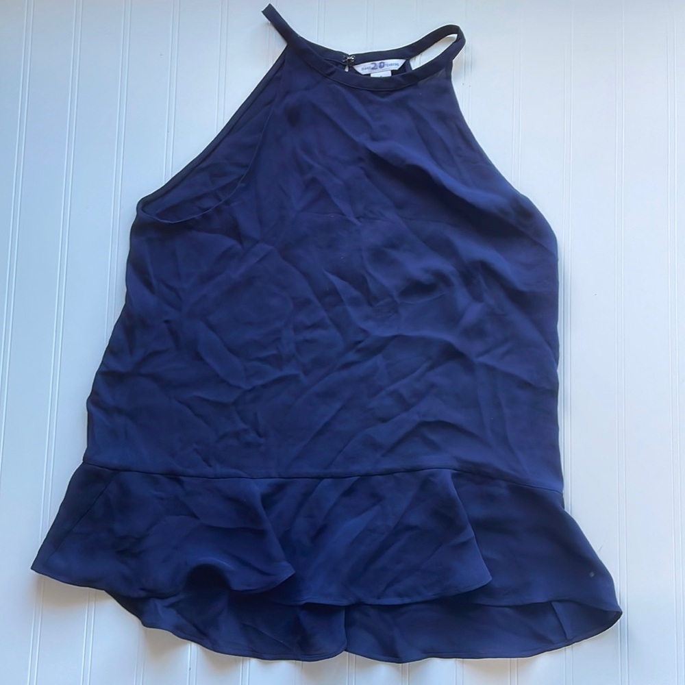 Diane Von Furstenberg 100% Silk Navy Halter Top